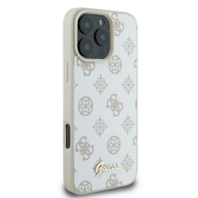 Guess Peony Script Logo MagSafe iPhone 16 Pro Max Case - White