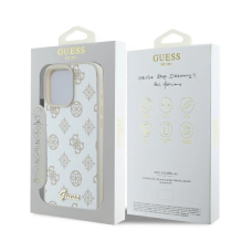 Guess Peony Script logotipas MagSafe iPhone 16 Pro Max dėklas – baltas