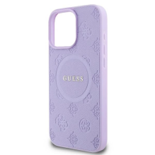 Guess Saffiano Peony Classic Logo MagSafe iPhone 16 Pro Max Case - Purple