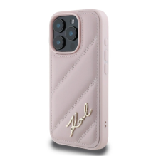 Karl Lagerfeld Quilted Signature iPhone 16 Pro Case - Pink