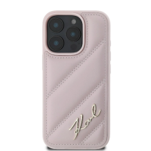 Karl Lagerfeld Quilted Signature iPhone 16 Pro Case - Pink