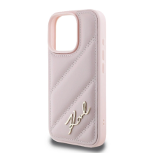 Karl Lagerfeld Quilted Signature iPhone 16 Pro Case - Pink