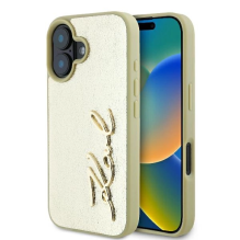 Karl Lagerfeld Metal Signature iPhone 16 Case - Gold