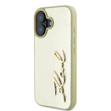 Karl Lagerfeld Metal Signature iPhone 16 Case - Gold