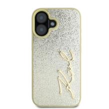 Karl Lagerfeld Metal Signature iPhone 16 Case - Gold