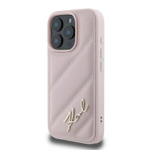 Karl Lagerfeld Quilted Signature iPhone 16 Pro Max Case - Pink