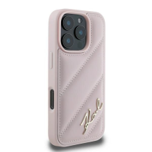 Karl Lagerfeld Quilted Signature iPhone 16 Pro Max Case - Pink