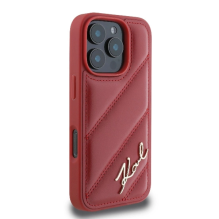 Karl Lagerfeld Quilted Signature iPhone 16 Pro Max Case - Red