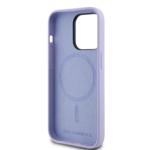 Karl Lagerfeld Silicone Karl&amp;Choupette Heads Ring MagSafe Case for iPhone 14 Pro Max - Purple