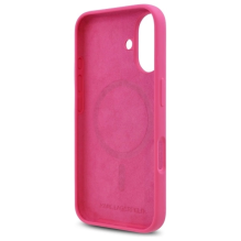 Karl Lagerfeld Silicone Choupette Head Print MagSafe iPhone 16 Case - Fuchsia