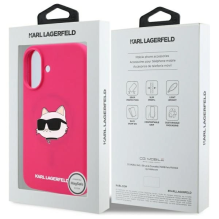 Karl Lagerfeld silikoninė Choupette Head Print MagSafe iPhone 16 dėklas – fuksijos spalvos