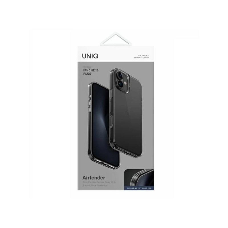 Uniq Air Fender iPhone 16 Plus dėklas – pilkas