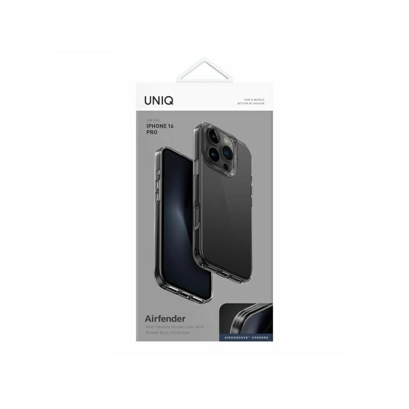 Uniq Air Fender iPhone 16 Pro dėklas – pilkas