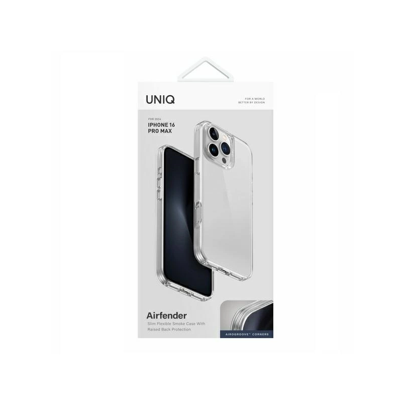 Uniq Air Fender dėklas, skirtas iPhone 16 Pro Max – skaidrus