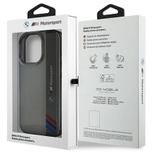 BMW Motosport IML Vertical Stripe iPhone 16 Pro dėklas – pilkas