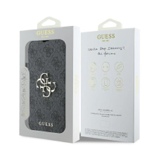 Guess 4G metalinis logotipas iPhone 16 Plus dėklas – juodas