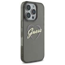 Guess IML širdies dėklas, skirtas iPhone 16 Pro – juodas