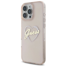 Guess IML Heart Case for iPhone 16 Pro - Pink