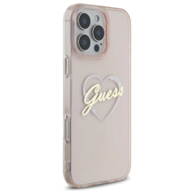 Guess IML Heart Case for iPhone 16 Pro - Pink