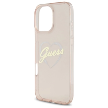 Guess IML Heart Case for iPhone 16 Pro - Pink