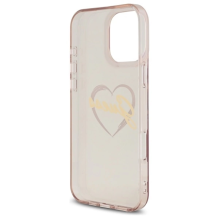 Guess IML Heart Case for iPhone 16 Pro - Pink