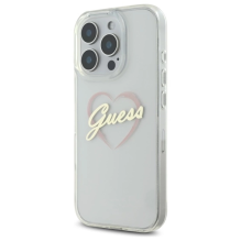 Guess IML Heart Case for iPhone 16 Pro - Transparent