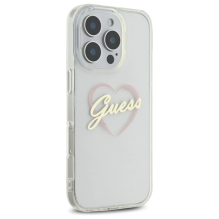 Guess IML Heart Case for iPhone 16 Pro - Transparent