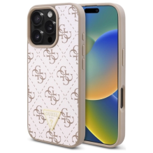 Guess naujas 4G trikampis dėklas, skirtas iPhone 16 Pro – baltas