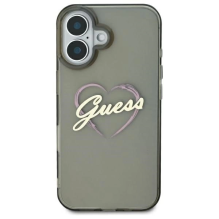 Guess IML Heart Case for iPhone 16 Plus - Black