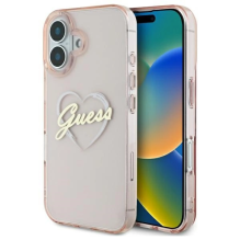 Guess IML Heart iPhone 16 dėklas – rožinis