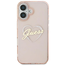 Guess IML Heart iPhone 16 Case - Pink