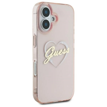 Guess IML Heart iPhone 16 Case - Pink