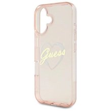 Guess IML Heart iPhone 16 Case - Pink