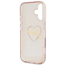 Guess IML Heart iPhone 16 dėklas – rožinis