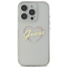 Guess IML Heart Case for iPhone 16 Pro Max - Transparent