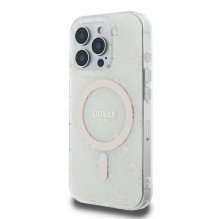 Guess IML 4G Background MagSafe iPhone 16 Pro Case - White