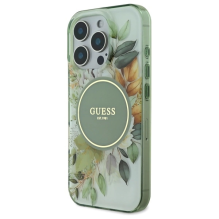 Guess IML Flower &amp; Tonal Circle MagSafe case for iPhone 16 Pro - green