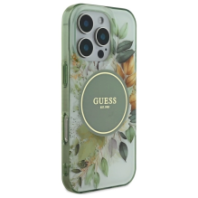 Guess IML Flower &amp; Tonal Circle MagSafe case for iPhone 16 Pro - green