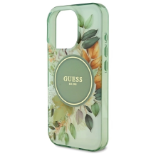 Guess IML Flower &amp; Tonal Circle MagSafe case for iPhone 16 Pro - green