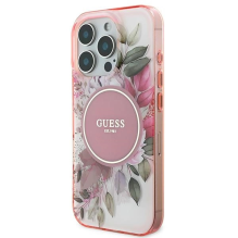 Guess IML Flower &amp; Tonal Circle MagSafe iPhone 16 Pro Case - Pink