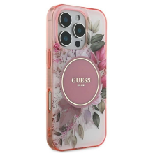 Guess IML Flower &amp; Tonal Circle MagSafe iPhone 16 Pro Case - Pink