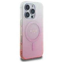 Guess IML Glitter Gradient MagSafe Case for iPhone 16 Pro - Pink