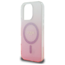 Guess IML Glitter Gradient MagSafe Case for iPhone 16 Pro - Pink