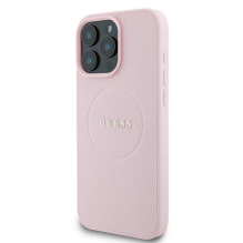 Guess Grained Ring MagSafe iPhone 16 Pro Case - Pink