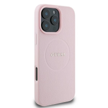 Guess Grained Ring MagSafe iPhone 16 Pro Case - Pink