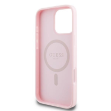 Guess Grained Ring MagSafe iPhone 16 Pro Case - Pink