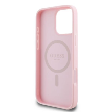 Guess Peony Script Logo MagSafe iPhone 16 Pro Case - Pink