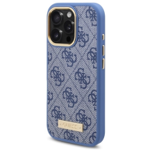 Guess 4G Logo Plate MagSafe Case for iPhone 16 Pro - Blue