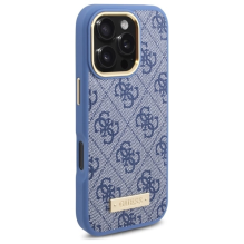 Guess 4G Logo Plate MagSafe Case for iPhone 16 Pro - Blue