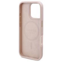 Guess 4G Logo Plate MagSafe iPhone 16 Pro Case - Pink